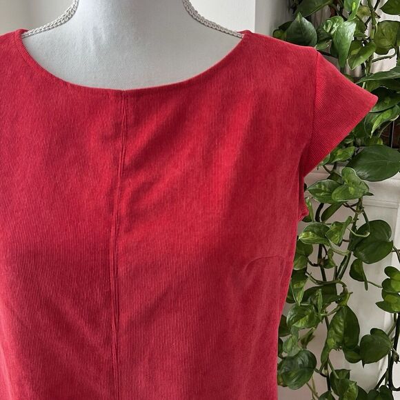 Sharagano Red Corduroy Pocketed Pencil Dress Womens Size 6 - Picture 5 of 9